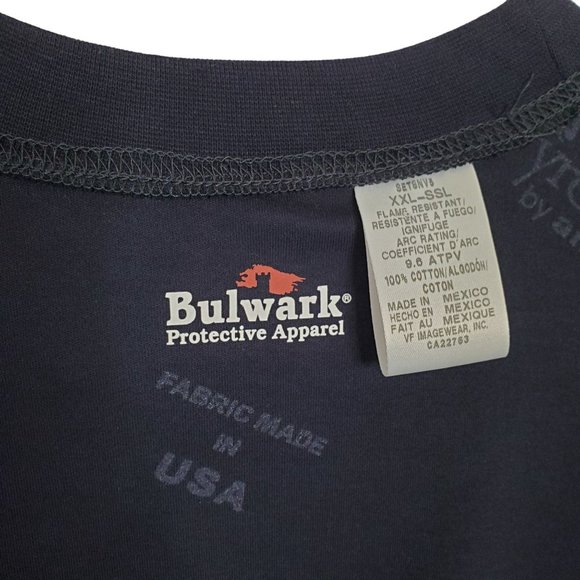 BulwarkFR NWOT Size XXL Shirt Flame Resistant Short Sleeve Protective Blue - Picture 7 of 9